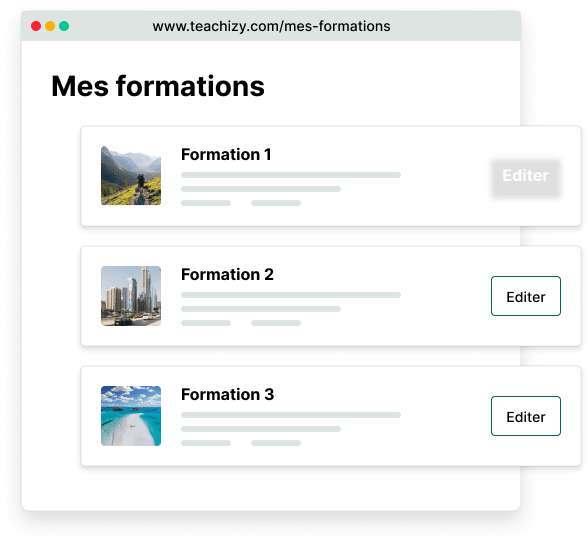 Gérez vos formations