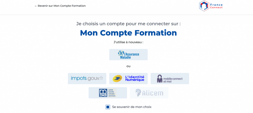 CPF : France Connect