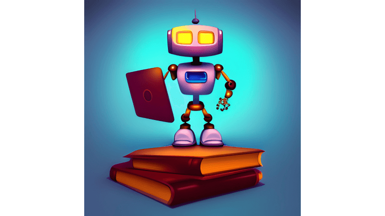 un robot sur un livre