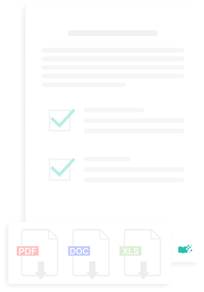 illustration de téléchargement d'un document en pdf word et excel