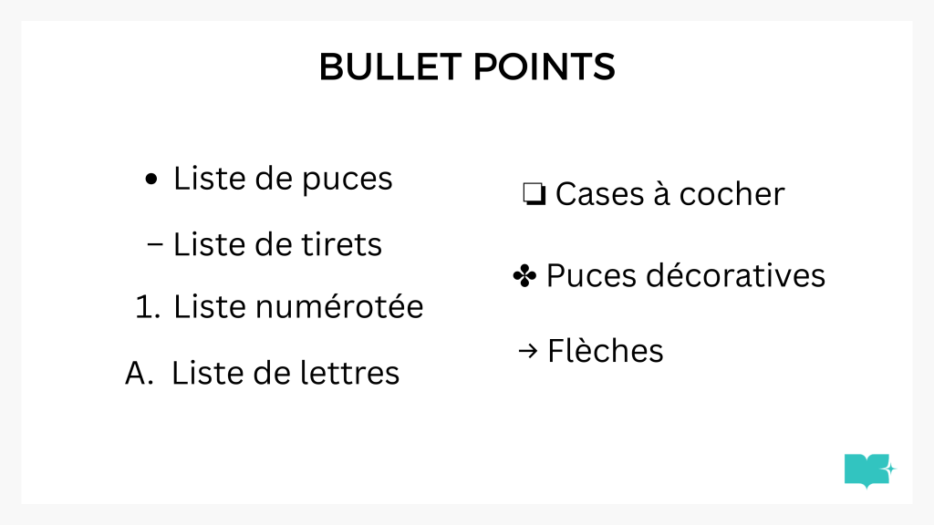 Styles de bullet points