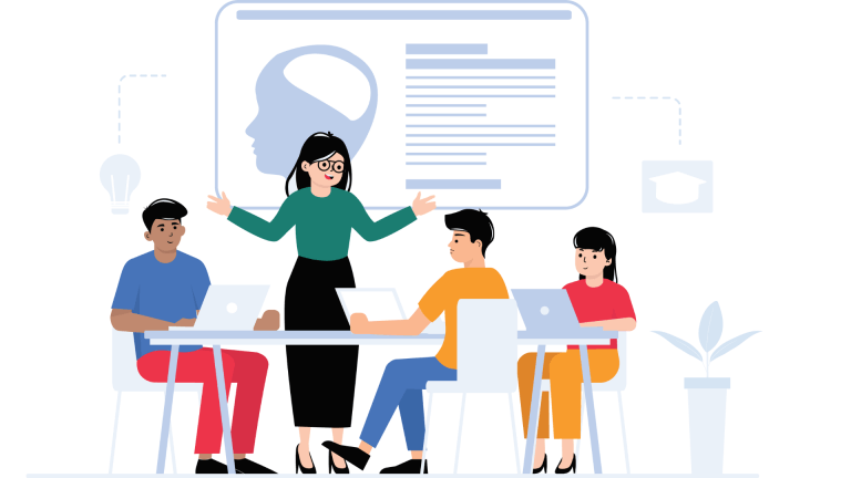 Apprenants avec formateur