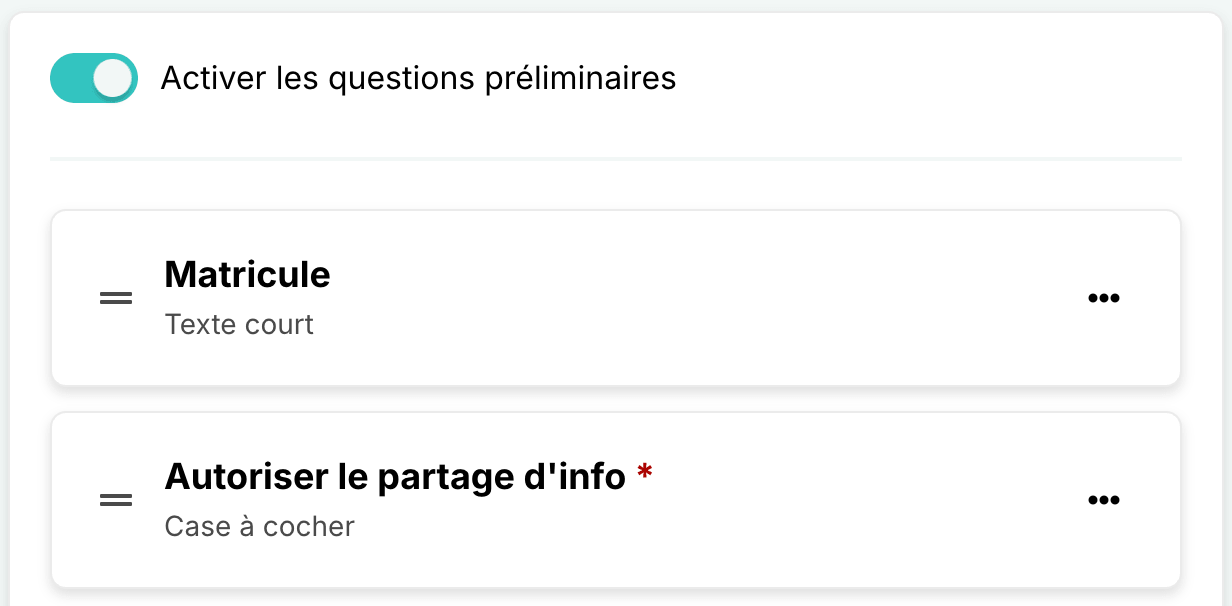 Questions personnalisées Teachizy